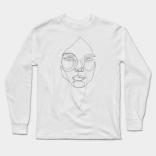 Abstract Line Face Long Sleeve T-Shirt